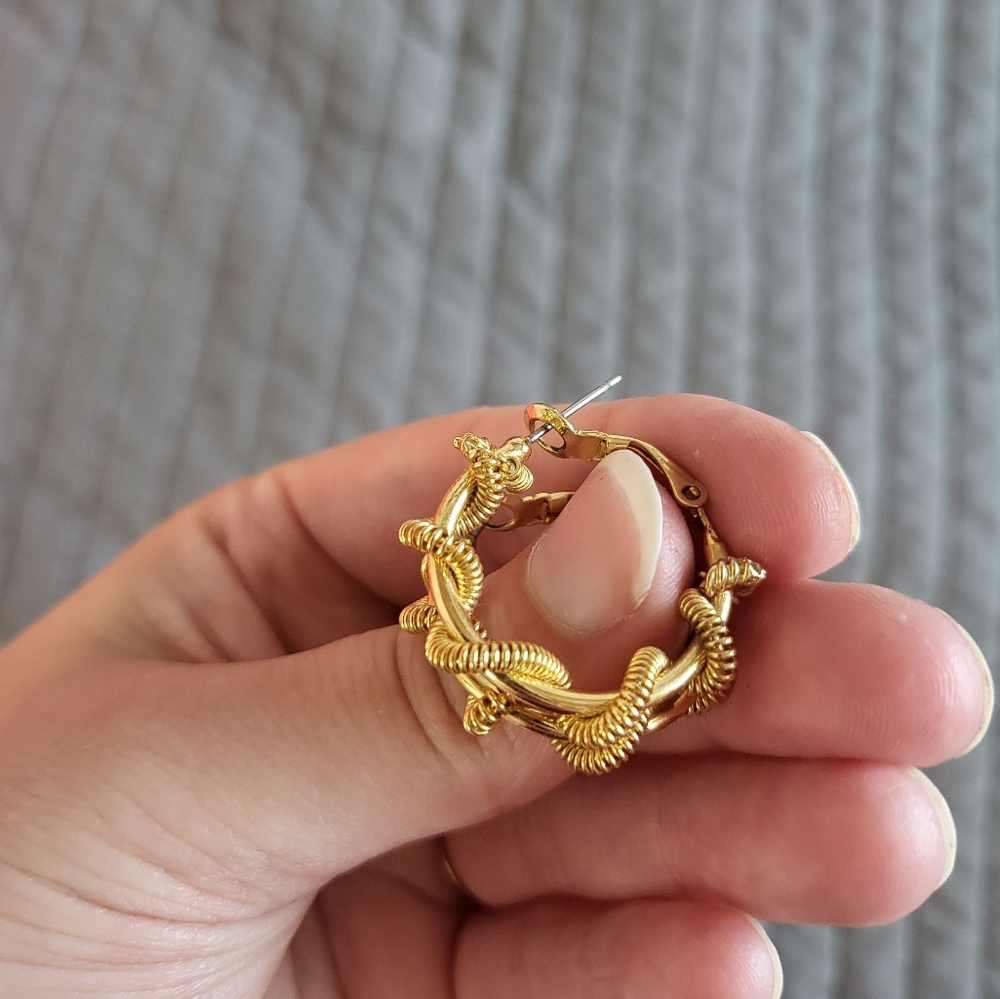 Mini Gold Hoops - Picture 4 of 6